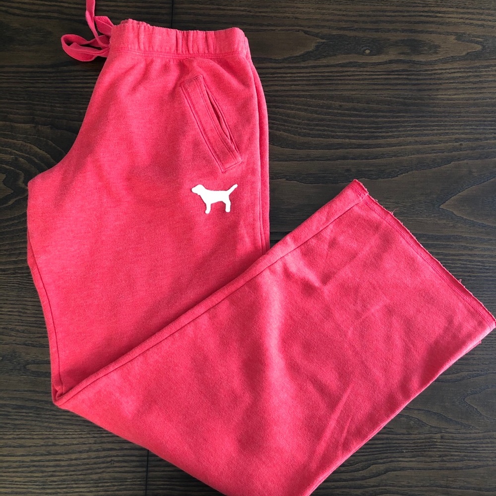 PINK Victoria Secret Red Sweatpants Sz Small